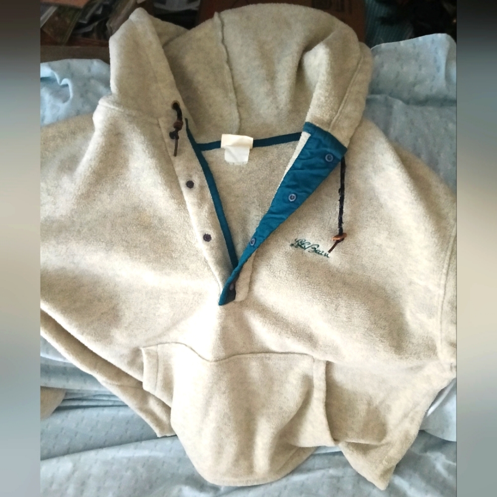 Vintage 90's Beige Hooded Pullover